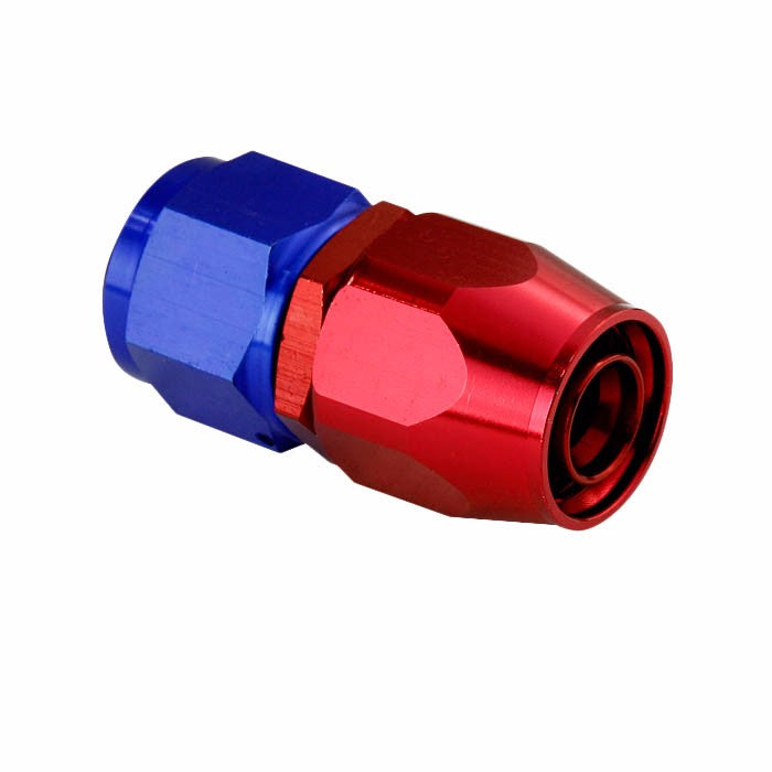 Red/Blue Straight Swivel Oil/Fuel/Fluid Hose End 12AN T10 Male Fitting Adapter BuildFastCar