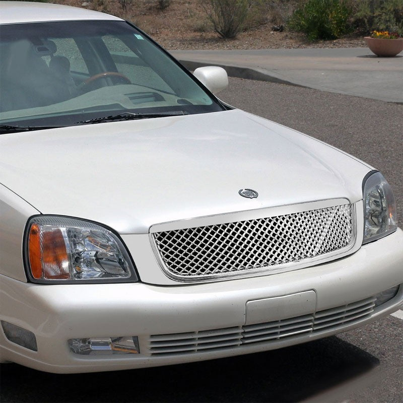 Chrome Diamond Mesh Style Front Grille Grill For Cadillac 00-05 DeVille 4.6L-Exterior-BuildFastCar
