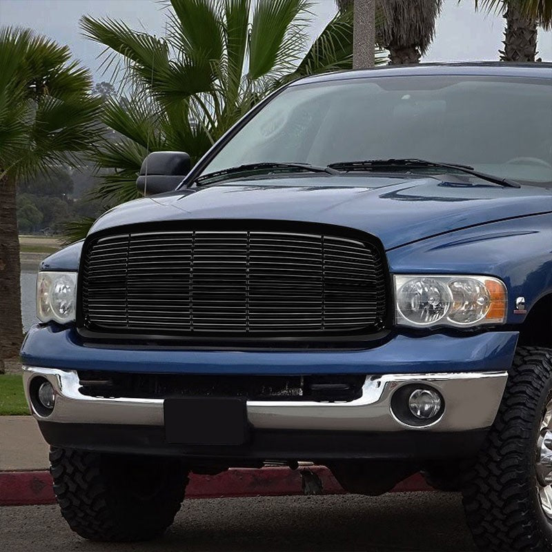 Black Vent Style Replacement Grille For Dodge 02-05 Ram 1500/2500/3500 V8/V10-Exterior-BuildFastCar