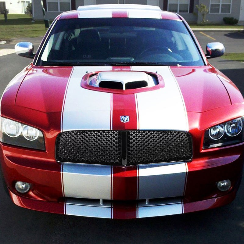 Black Diamond Mesh Style Replacement Grille For Dodge 06-10 Charger LX V6/V8-Exterior-BuildFastCar