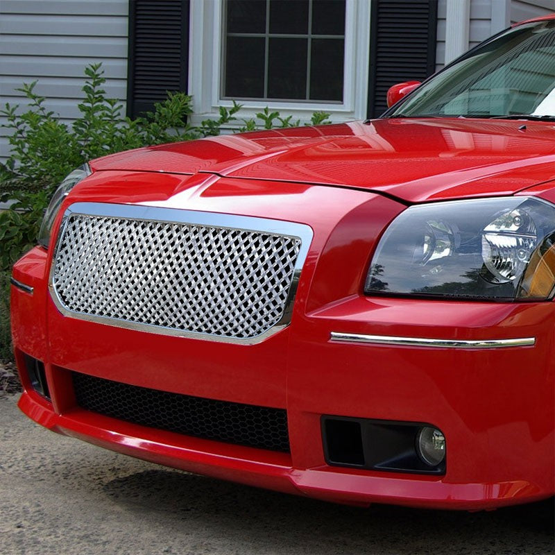 Chrome Diamond Mesh Style Replacement Grille For Dodge 05-08 Magnum LX V6/V8-Exterior-BuildFastCar