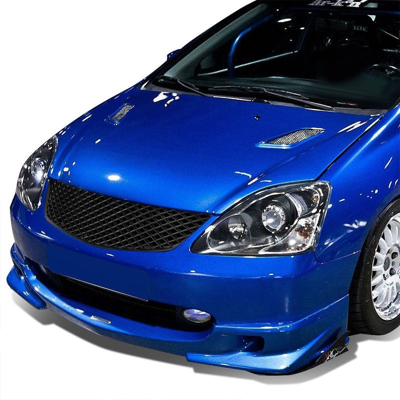Black Type-R Mesh Style Replacement Grille For 02-05 Civic Si/SiR EP3 2.0L DOHC-Exterior-BuildFastCar
