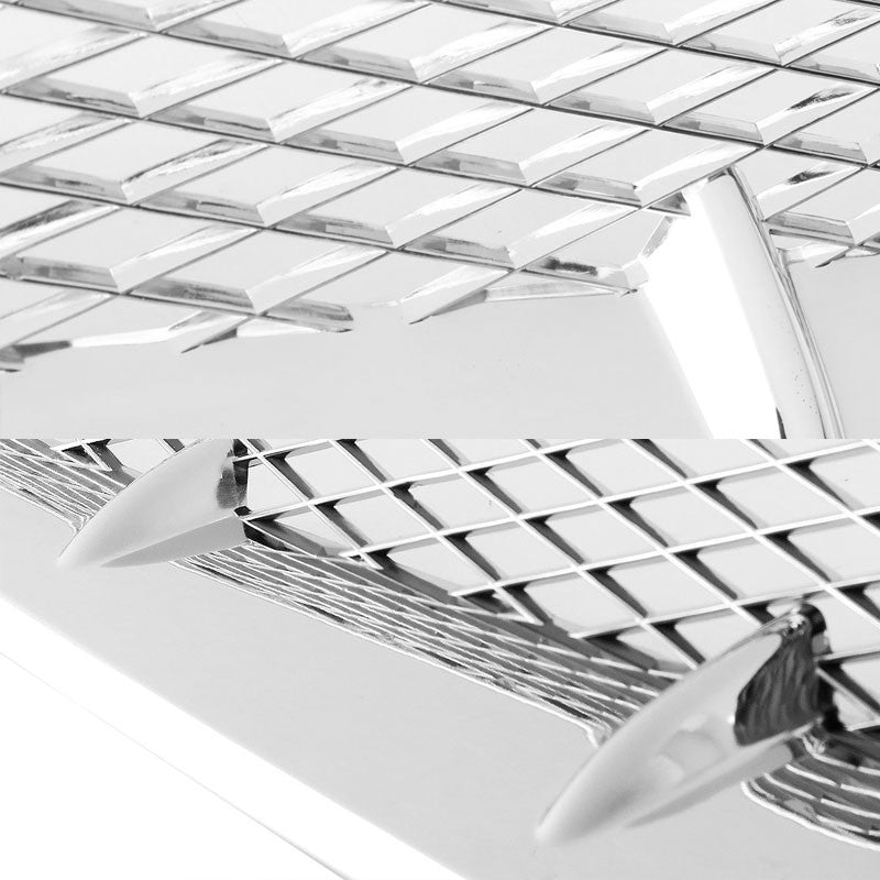 Chrome Diamond Mesh Style Replacement Front Grille For 06-08 Civic FG1 SOHC/DOHC-Exterior-BuildFastCar