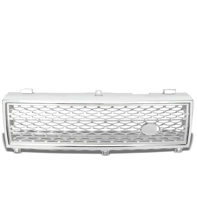 Chrome Frame/Silver Honeycomb Mesh Style Front Grille For 03-05 Range Rover HSE-Exterior-BuildFastCar