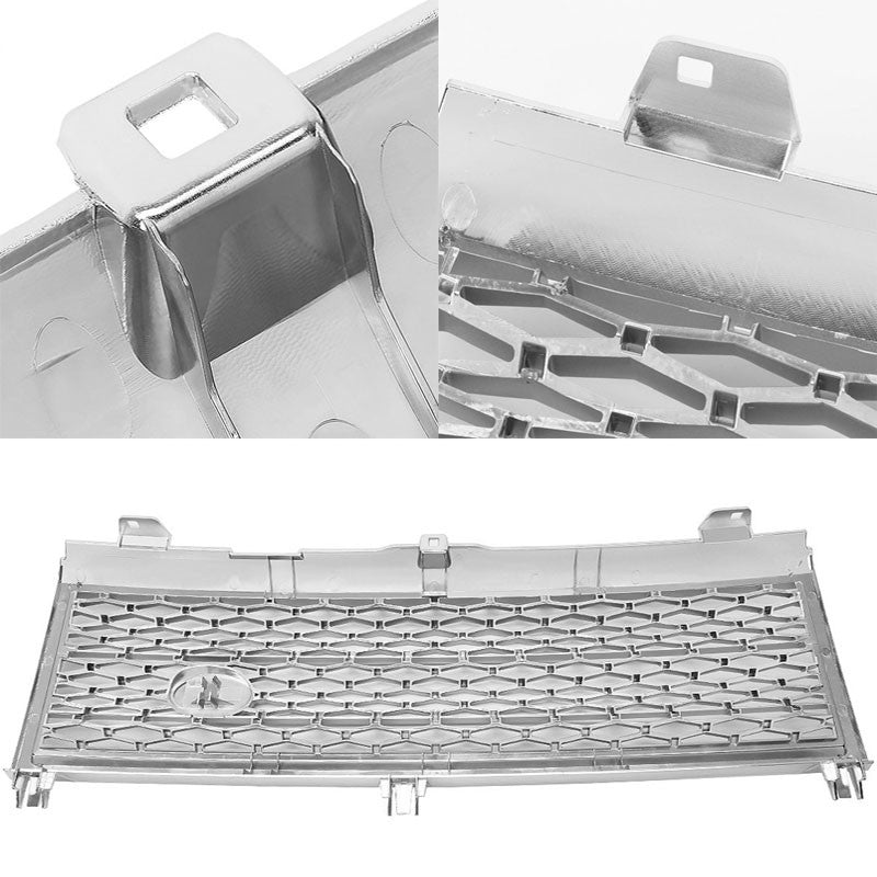 Chrome Frame/Silver Honeycomb Mesh Style Front Grille For 03-05 Range Rover HSE-Exterior-BuildFastCar