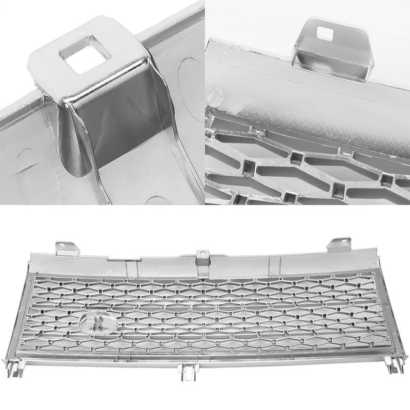 Gray Frame/Silver Honeycomb Mesh Style Front Grille For 03-05 Range Rover HSE-Exterior-BuildFastCar