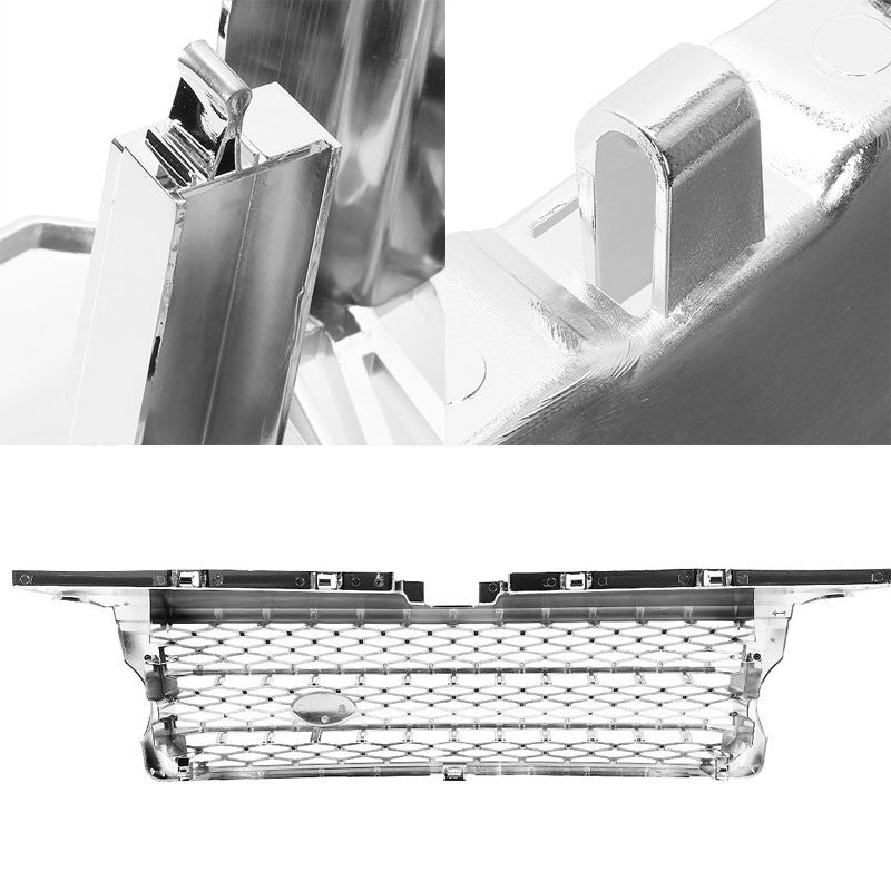 Chrome Diamond Mesh Style Replacement Grille For 06-09 Range Rover Sport L320 V8-Exterior-BuildFastCar