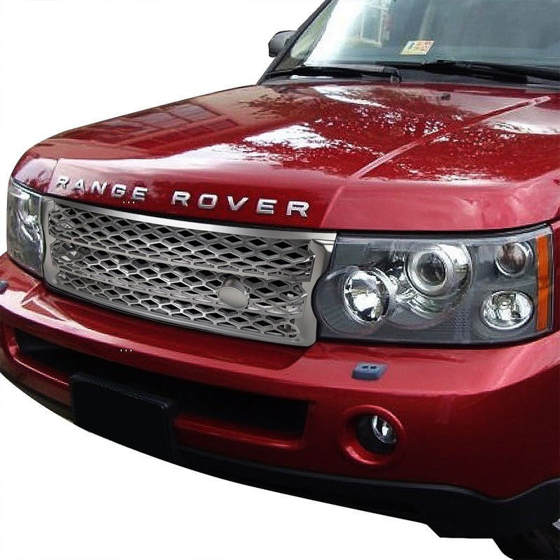 Silver Diamond Mesh Style Replacement Grille For 06-09 Range Rover Sport L320 V8-Exterior-BuildFastCar