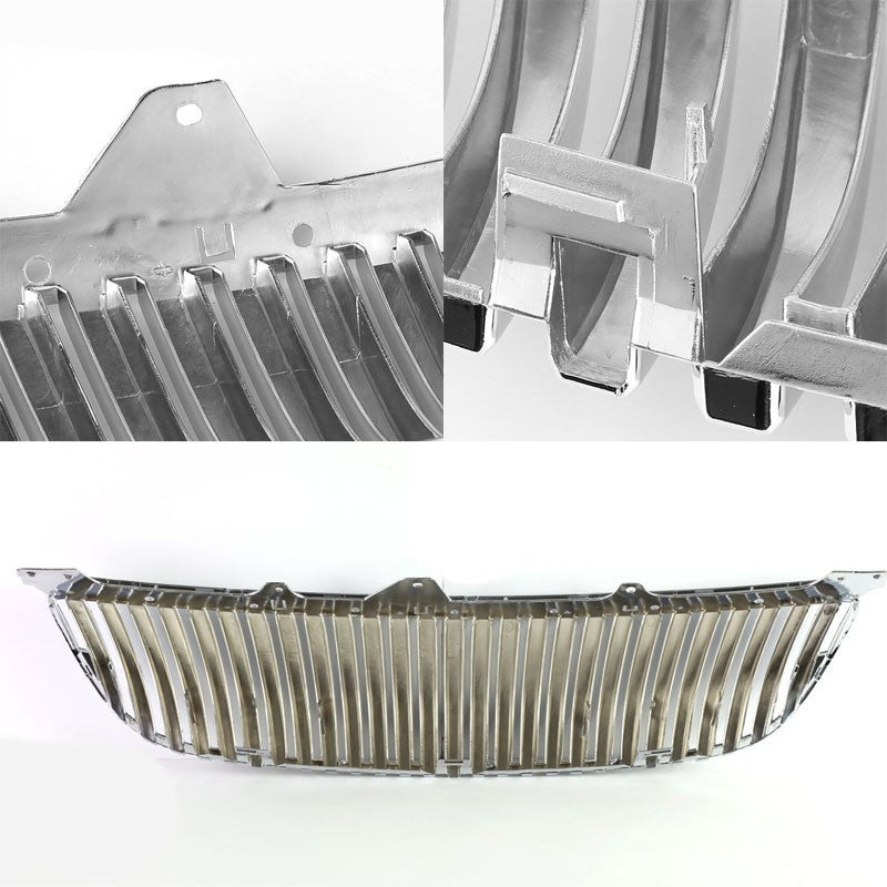 Chrome Vertical Style Replacement Front Grille For 06-07 Lexus GS430 Base 4.3L-Grilles-BuildFastCar