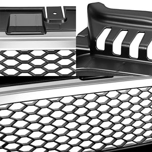 Silver Frame/Black Honeycomb Mesh RS Style Grille For 05-08 A4 B7 Typ 8E/8H PL46-Exterior-BuildFastCar