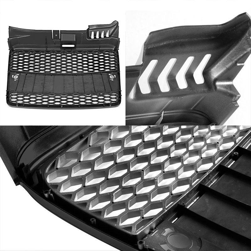 Silver Frame/Black Honeycomb Mesh RS Style Grille For 05-08 A4 B7 Typ 8E/8H PL46-Exterior-BuildFastCar