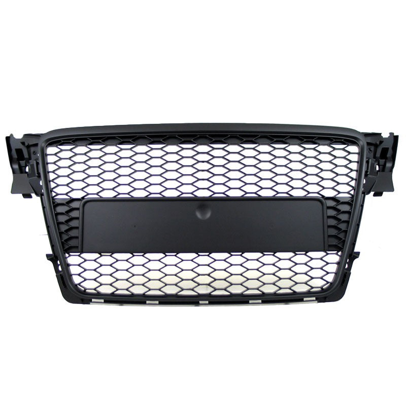 Black Honeycomb Mesh RS Style Replacement Front Grille For Audi 08-11 A4 Typ 8K-Exterior-BuildFastCar