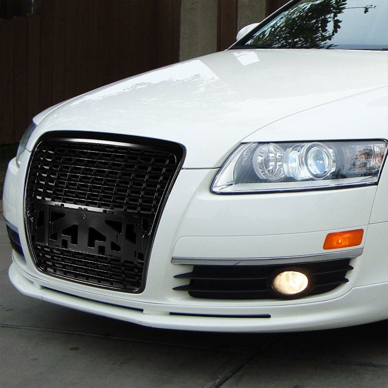Black Vent Style Front Grille For 05-07 Audi A6/Quattro Typ 4F 3.0L/3.2L DOHC-Grilles-BuildFastCar