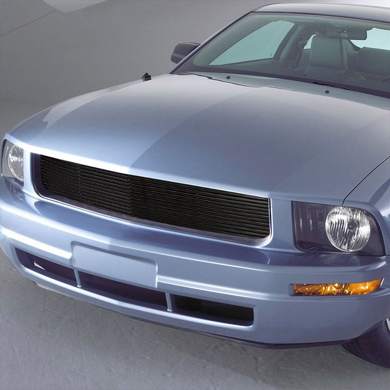 Black Vent Style Replacement Front Grille For 05-09 Mustang Base 4.0L V6 SOHC-Exterior-BuildFastCar