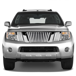 Chrome Vertical Style Replacement Grille For 05-08 Frontier D40/Pathfinder D51-Exterior-BuildFastCar