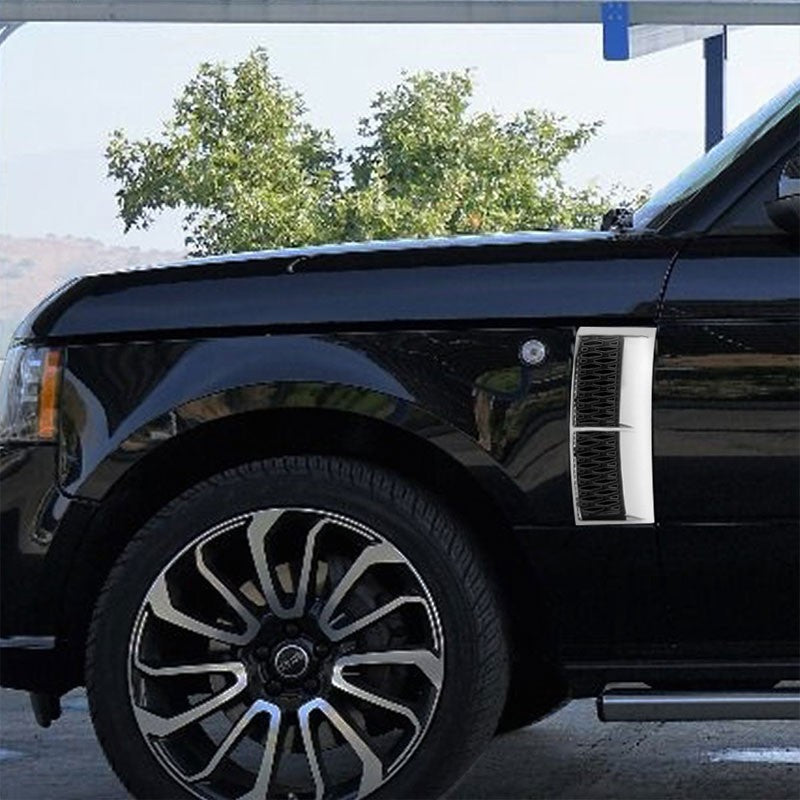 Chrome Body/Black Honeycomb Mesh Side Vent Grille For 03-10 Range Rover V8 DOHC-Exterior-BuildFastCar