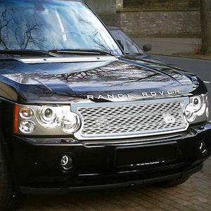 Chrome Frame/Silver Honeycomb Mesh Style Front Grille For 06-09 Range Rover L322-Exterior-BuildFastCar