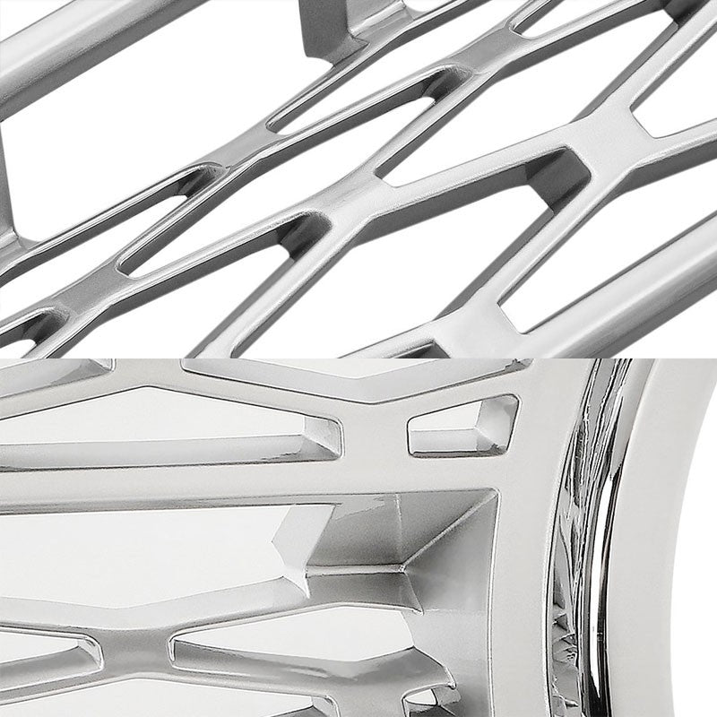 Chrome Frame/Silver Honeycomb Mesh Style Front Grille For 06-09 Range Rover L322-Exterior-BuildFastCar
