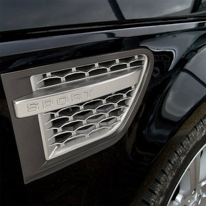 Grey Body/Silver Honeycomb Mesh Side Vent Grille For 10-12 Range Rover 5.0L DOHC-Exterior-BuildFastCar