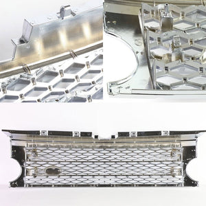 Chrome Frame/Silver Diamond Mesh Style Front Grille For 05-09 LR3 Discovery 3-Exterior-BuildFastCar