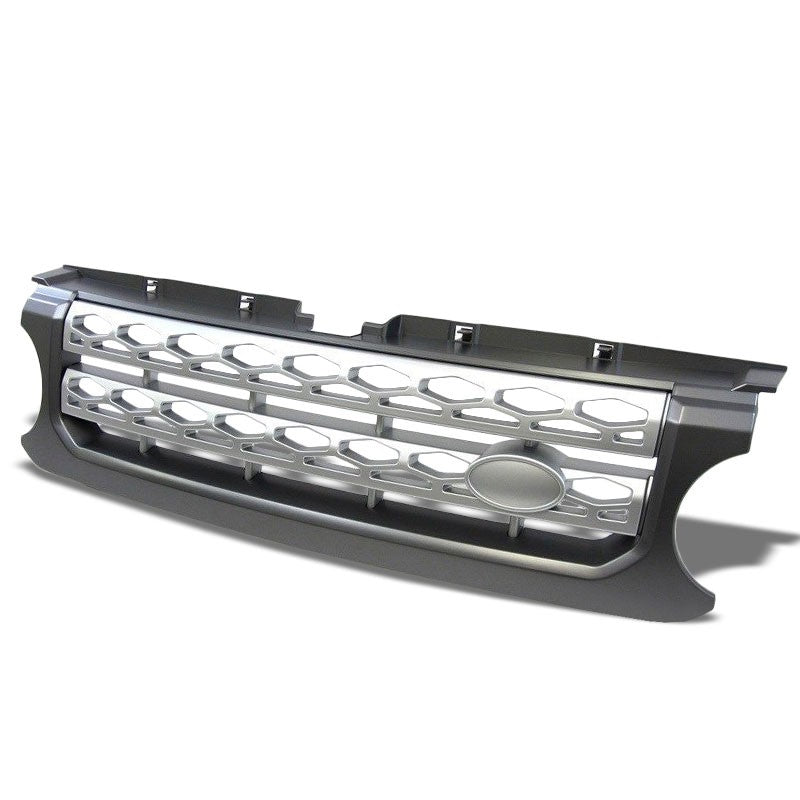 Gray Frame/Silver Honeycomb Mesh Style Front Grille For 10-12 LR4 Discovery 4-Exterior-BuildFastCar