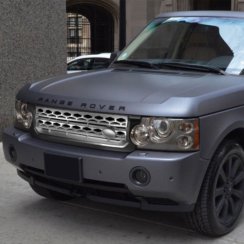 Gray Frame/Silver Honeycomb Mesh Style Front Grille For 10-12 LR4 Discovery 4-Exterior-BuildFastCar