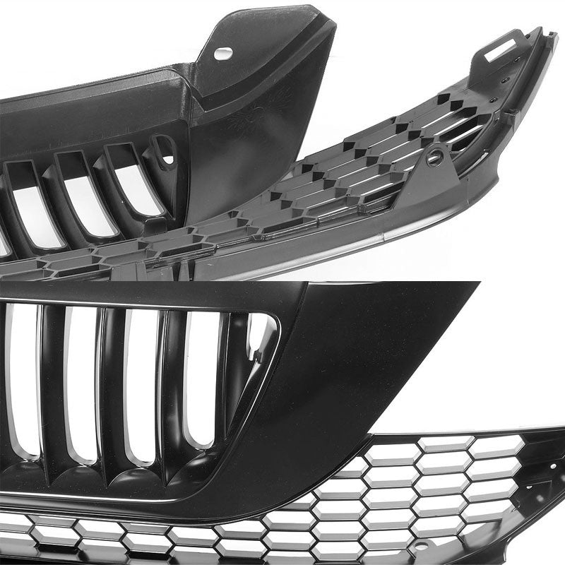 Black Vertical Style Replacement Front Grille For Honda 07-09 CR-V 2.4L DOHC-Exterior-BuildFastCar