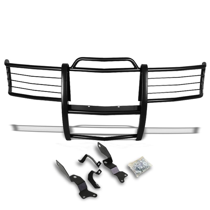 Black Mild Steel Front Bumper Brush Grill Guard For 01-06 Silverado 1500HD/3500-Exterior-BuildFastCar