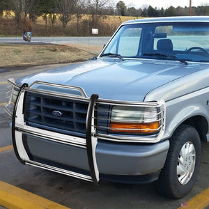 Chrome Mild Steel Front Bumper Grill Guard For 92-96 Bronco/F150/92-97 F-250/350-Exterior-BuildFastCar