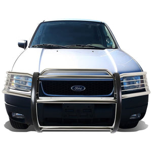 Chrome Mild Steel Front Bumper Brush Grill Protection Guard For 01-04 Escape CD2-Exterior-BuildFastCar