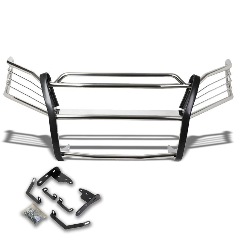 Chrome Mild Steel Front Bumper Brush Grill Guard For Honda 03-08 Pilot 3.5L V6-Exterior-BuildFastCar