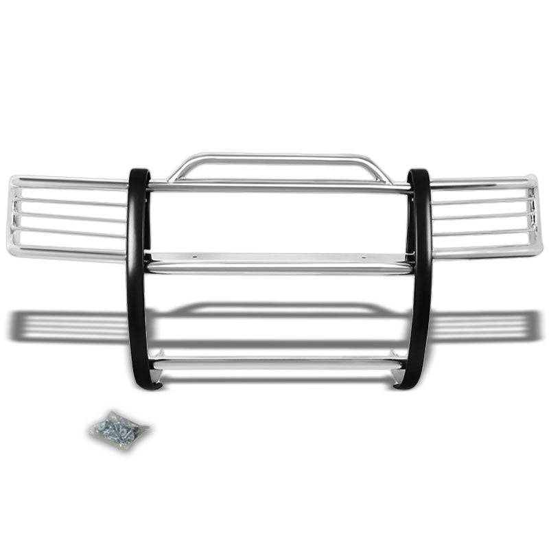 Chrome Mild Steel Front Bumper Brush Grill Guard For 98-00 Amigo/Rodeo/Passport-Exterior-BuildFastCar