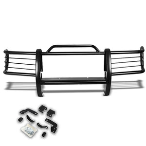Black Mild Steel Front Bumper Grill Protection Guard For Jeep 84-01 Cherokee XJ-Exterior-BuildFastCar