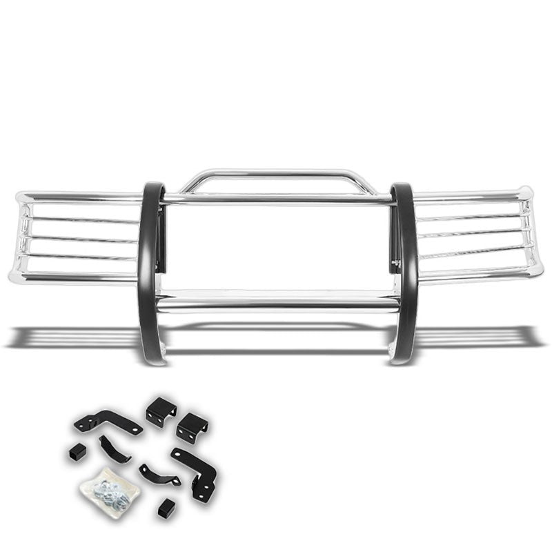 Chrome Mild Steel Front Bumper Grill Protection Guard For Jeep 84-01 Cherokee XJ-Exterior-BuildFastCar
