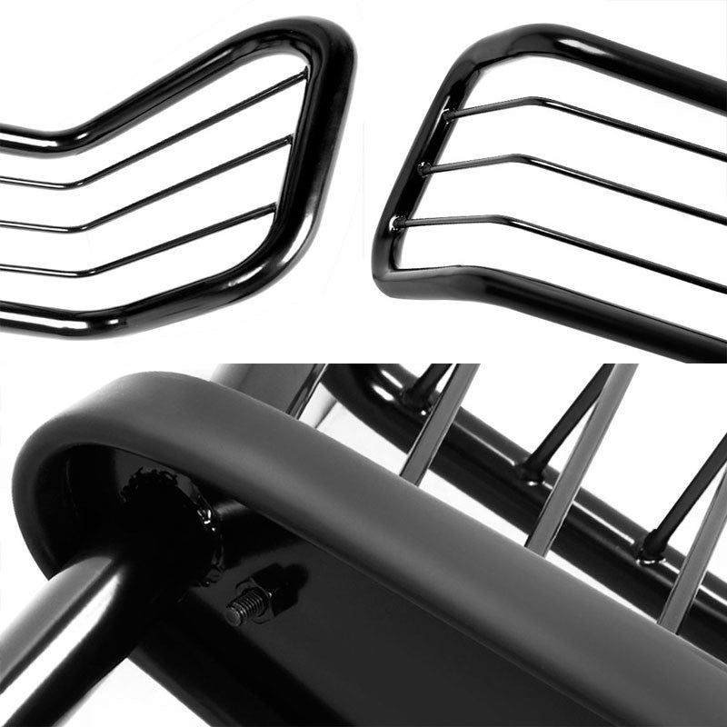 Black Mild Steel Front Bumper Brush Grill Guard For 98-07 Land Cruiser J100-Exterior-BuildFastCar