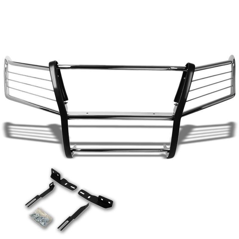 Chrome Mild Steel Front Bumper Brush Grill Guard For 08-15 Land Cruiser J200-Exterior-BuildFastCar