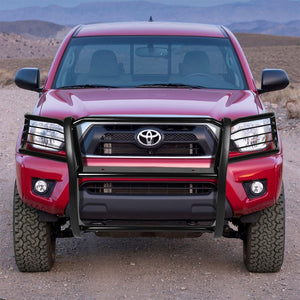 Black Mild Steel Front Bumper Grill Protection Guard For Toyota 05-15 Tacoma-Exterior-BuildFastCar