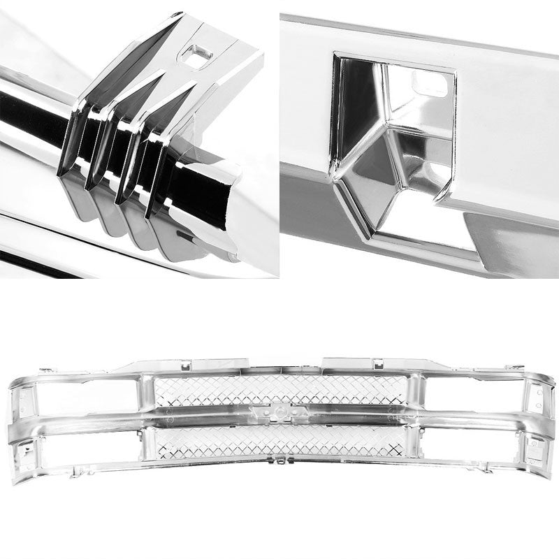 Chrome Diamond Mesh Style Replacement Front Grille For 94-00 C/K-Series Blazer-Exterior-BuildFastCar