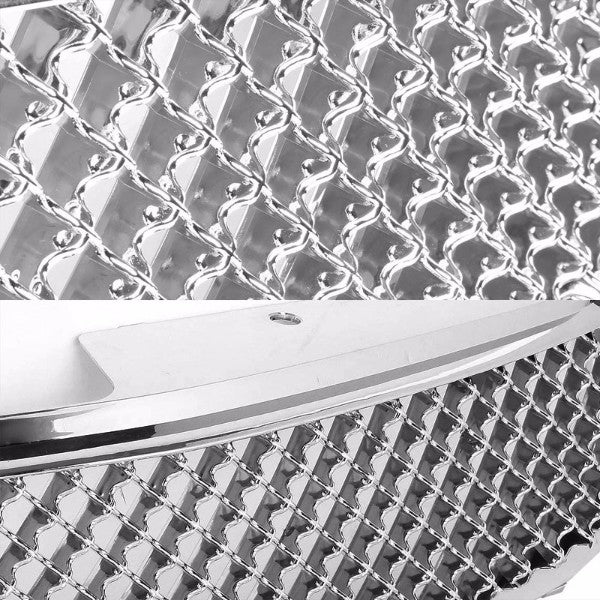 Chrome Diamond Mesh Style Front Grille For 97-99 Malibu Base/LS Sedan 2.4L/3.1L-Exterior-BuildFastCar