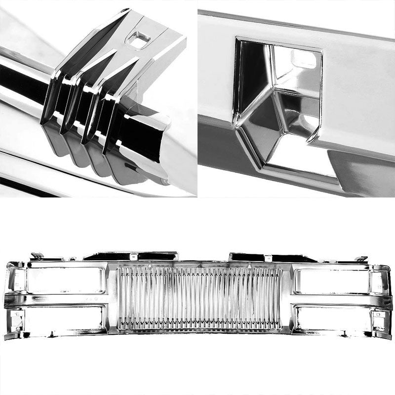 Chrome Vertical Style Replacement Front Grille For 94-00 C/K-Series Blazer/Tahoe-Exterior-BuildFastCar