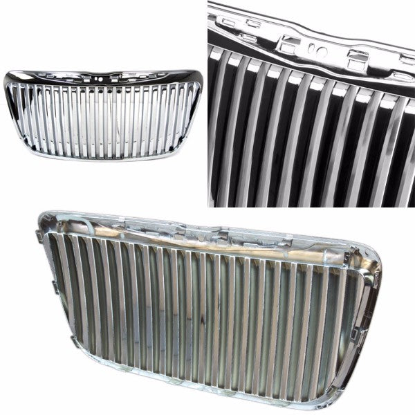 Chrome Vertical Style Replacement Grille For 11-13 300 LD V6/V8 3.6L/5.7/6.4L-Exterior-BuildFastCar