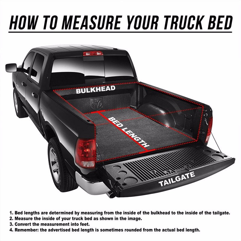 Black Soft Top Tri-Fold Tonneau Trunk Cover For 04-14 F-150 6.5' Flare Side Bed-Exterior-BuildFastCar