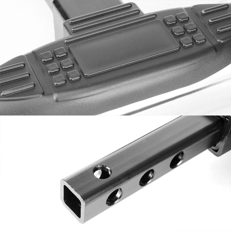 Chrome 18" Pedal Class III 1.25/2.00" Receiver 3.00" Round Trailer Tailgate/Hitch Step Bar-Exterior-BuildFastCar