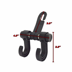 Black Universal Fit Car/SUV Rear Back Seat Headrest 360 Tablet Mount Holder Cradle+Bag Hanger Hook-Accessories-BuildFastCar