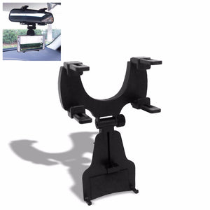Black Adjustable Car Rearview Mirror Clip Mount Bracket Holder For Phone/Mobile-Accessories-BuildFastCar
