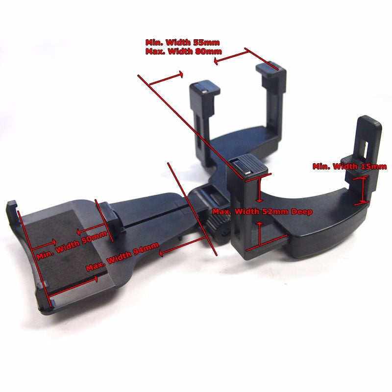 Black Adjustable Car Rearview Mirror Clip Mount Bracket Holder For Phone/Mobile-Accessories-BuildFastCar