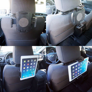 Black Universal Fit Car/SUV Rear Back Seat Headrest 360 Tablet Mount Holder Cradle-Accessories-BuildFastCar