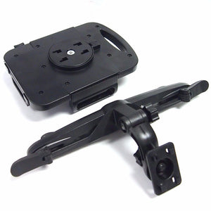 Black Universal Fit Car/SUV Rear Back Seat Headrest 360 Tablet Mount Holder Cradle+Bag Hanger Hook-Accessories-BuildFastCar