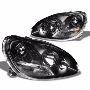 Black Projector Headlight+Side Singal For Mercedes Benz 00-06 W220 S-Class-Exterior-BuildFastCar