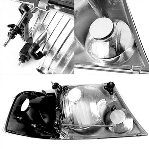 Black Housing Headlights Amber Corner Side Signal Lamps For Ford 02-05 Explorer-Exterior-BuildFastCar